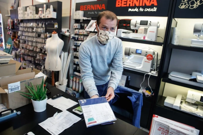 Photo d'olivier dans le magasin Bernina Brussels