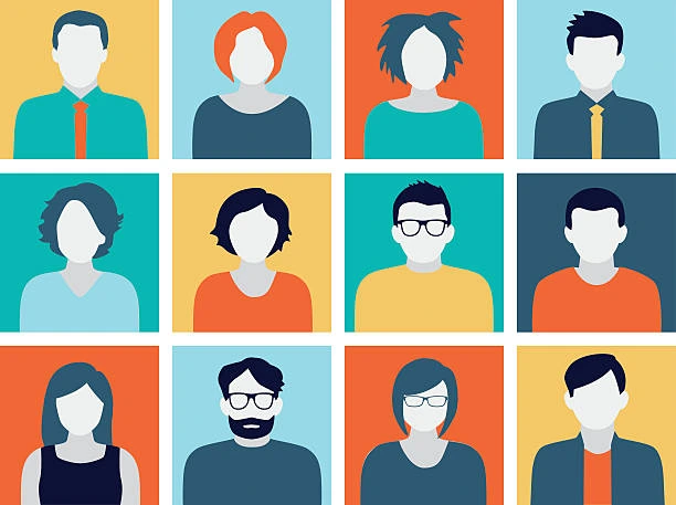 image coloré avec pleins de profils d'utilisateurs différents