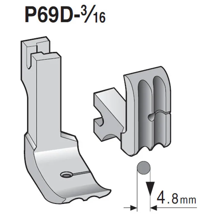 Pied passepoil double, perles P69 3/16
