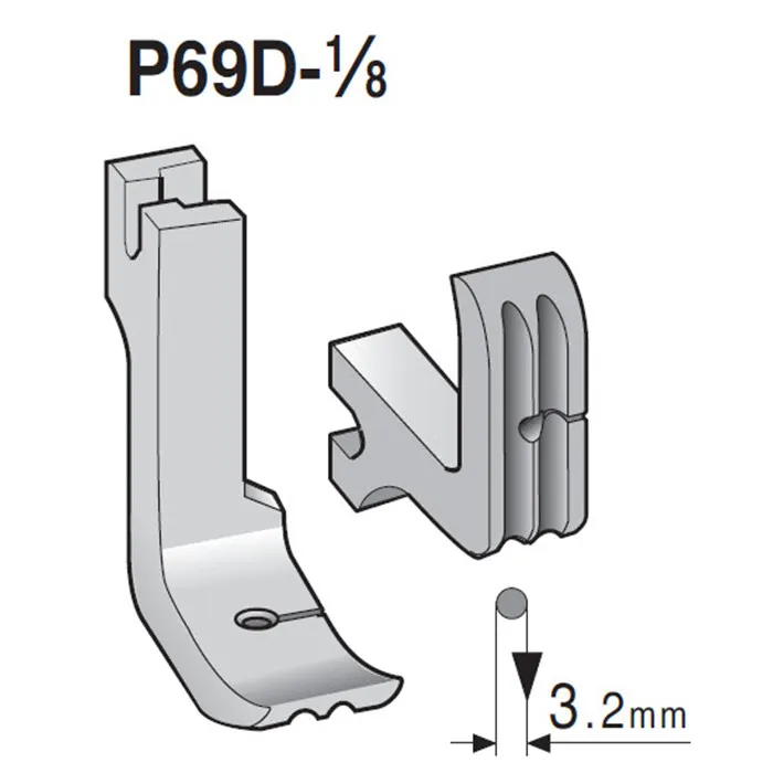 Pied passepoil double, perles P69 1/8