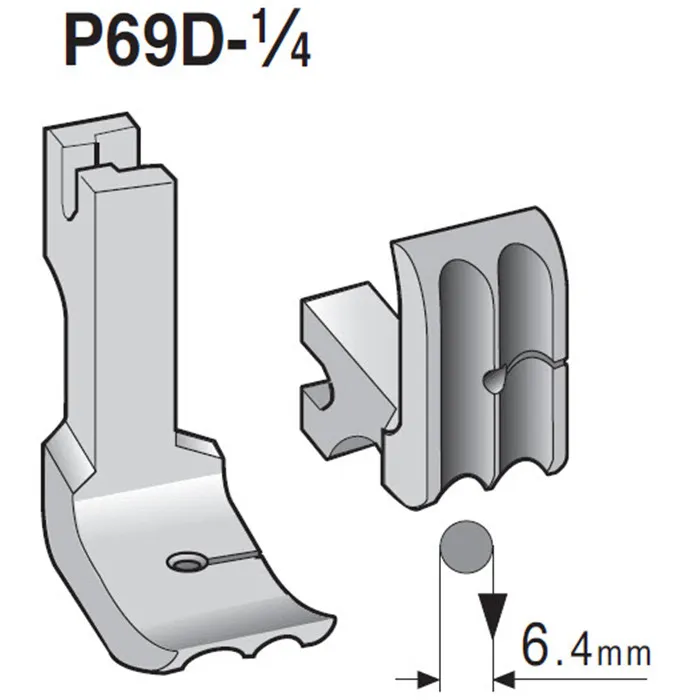 Pied passepoil double, perles P69 1/4